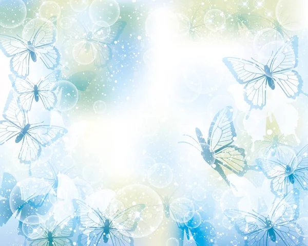 Háttér Pillangó Sziluett Illusztráció — Stock Vector
