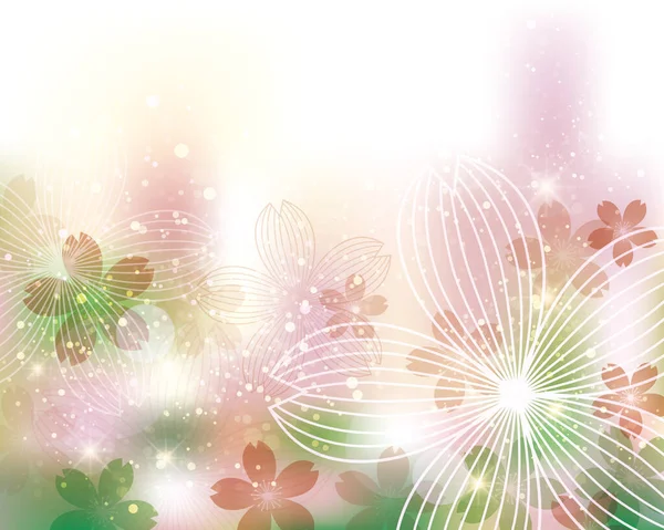 Fond Silhouette Fleur Cerisier — Image vectorielle