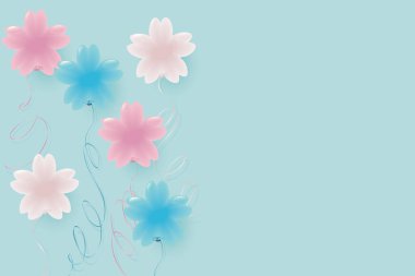 Kiraz çiçeği şekilli balon illüstrasyonunun arka planı