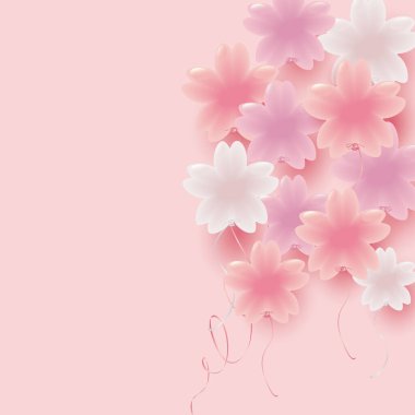 Kiraz çiçeği şekilli balon illüstrasyonunun arka planı