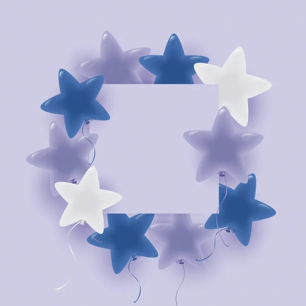 Fundo Ilustração Forma Estrela Balões — Vetor de Stock