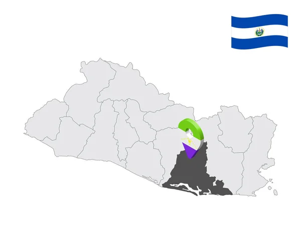 Ubicazione Del Dipartimento Usulutan Sulla Mappa Salvador Indicativo Posizione Simile — Vettoriale Stock