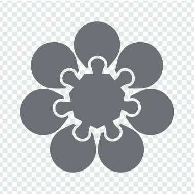 Grili basit ikon hepgon bulmacaları. Yedi parçadan oluşan basit bir simge bulmacası ve web sitesi tasarımı ve uygulaması için şeffaf bir arkaplan. Vektör illüstrasyonu EPS10.