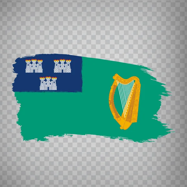 Флаг Дублинского Мазка Кистью Флаг Дублин Столица Ирландии Прозрачном Фоне — стоковый вектор