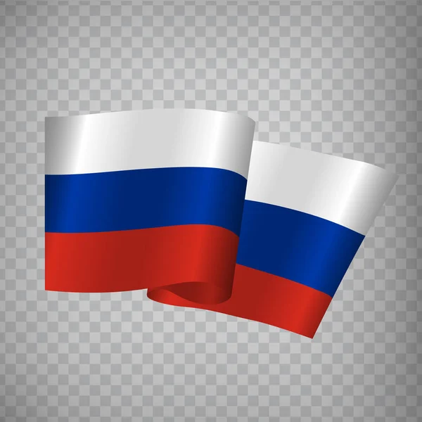 Bandera Ondeante Realista Rusia Sobre Fondo Transparente Bandera Nacional Federación — Vector de stock