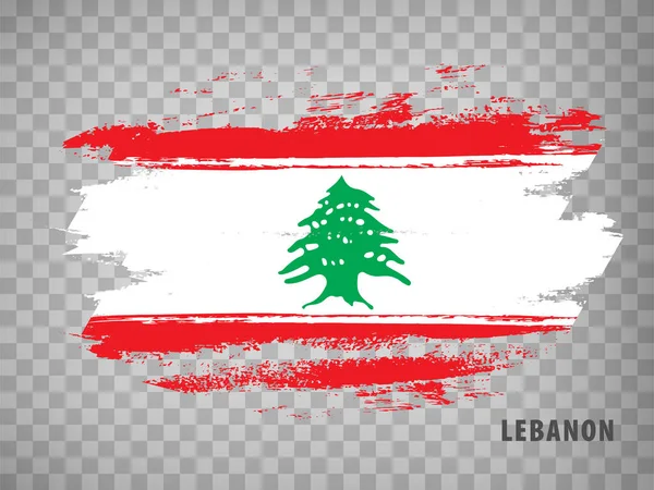 Bandiera Libano Pennellate Bandiera Libanese Republic Sfondo Trasparente Tuo Sito — Vettoriale Stock