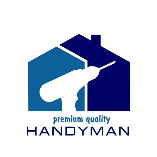 Handyman Service Logo Template Design 약자입니다 고장난 스타일로 고치고 배관하고 — 스톡 벡터