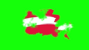 Yeşil ekran arka planında Avusturya bayrağı görünüm hareketi. Avusturya bayrak hareketi arka planı. Video kaydı. MP4. Beş saniye..