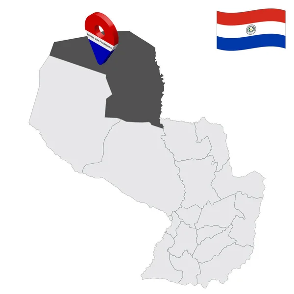 Locatie Alto Paraguay Departement Kaart Paraguay Locatie Teken Vergelijkbaar Met — Stockvector
