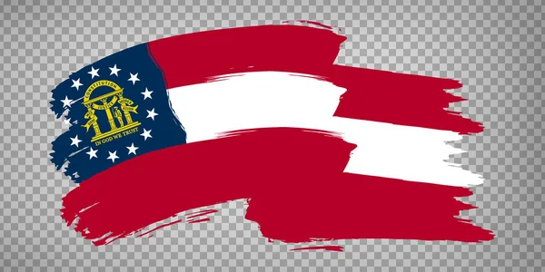 Flag Georgia United States Brush Stroke Background Прапор Махає Грузією — стоковий вектор