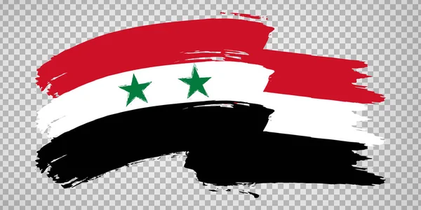 Syrská Vlajka Tahů Štětcem Waving Flag Syrian Arab Republic Transparent — Stockový vektor