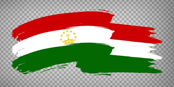 Flagge Von Tadschikistan Aus Pinselstrichen Flagge Von Tadschikistan Auf Transparentem — Stockvektor