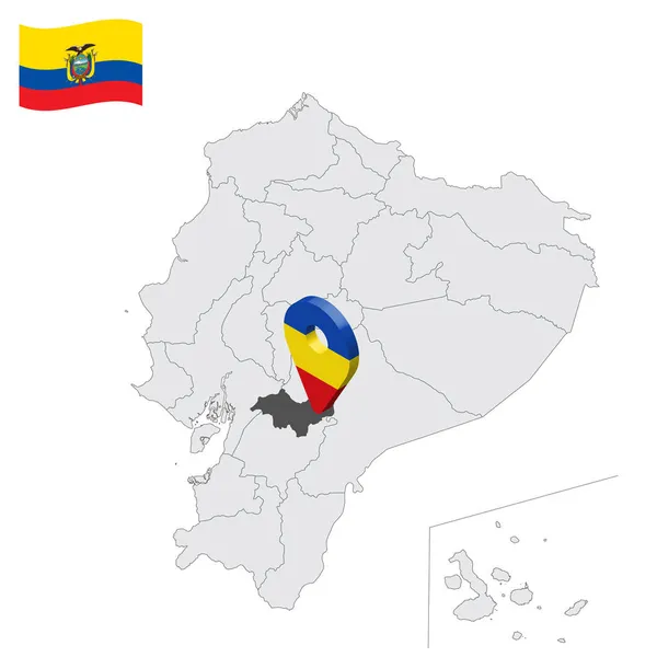 Ubicación Provincia Canar Mapa Ecuador Signo Ubicación Similar Bandera Canar — Vector de stock