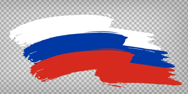 Flag Russian Federation Brush Stroke Background Waving Flag Russia Tranparent — Stock Vector