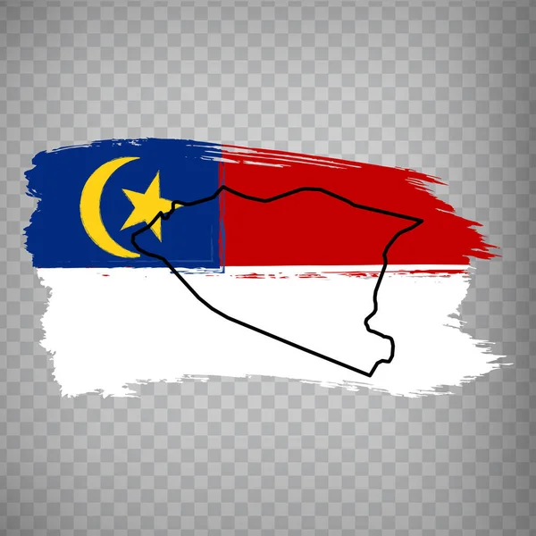 Bendera Negara Malaka Dari Sapuan Kuas Peta Berkualitas Tinggi Dan - Stok Vektor