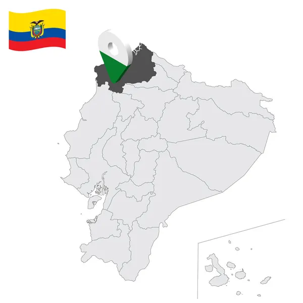 Ubicazione Provincia Esmeraldas Sulla Mappa Ecuador Indicativo Posizione Simile Alla — Vettoriale Stock