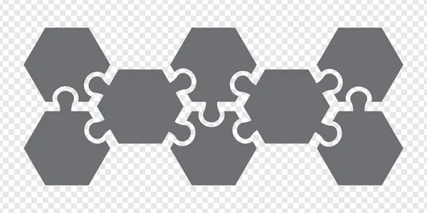 Puzzle Icônes Simples Gris Simple Icône Hexagone Puzzle Des Huit — Image vectorielle