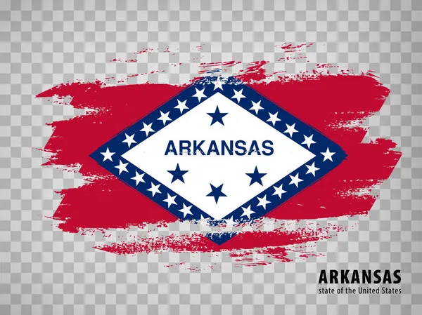 Bandera Arkansas Pinceladas Estados Unidos América Bandera Arkansas Con Título — Archivo Imágenes Vectoriales