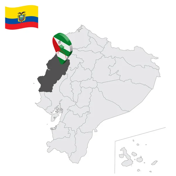 Elhelyezkedés Manabi Tartomány Térképen Ecuador Helyzetjelző Hasonló Zászló Manabi Minőségi — Stock Vector