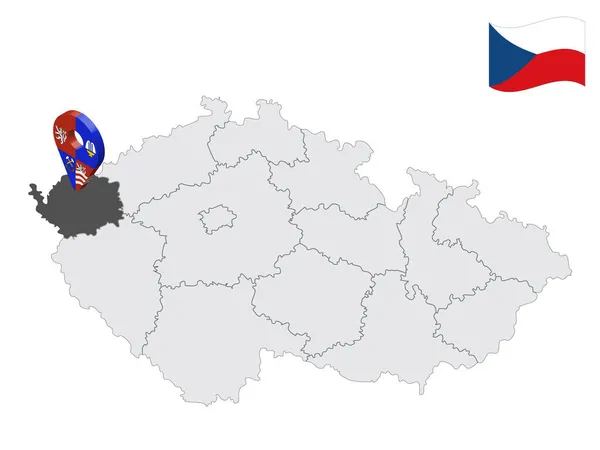 Localização Karlovy Vary Região Mapa República Checa Sinal Localização Semelhante —  Vetores de Stock
