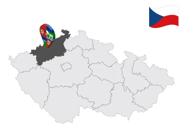 Местонахождение Usti Nad Labem Region Карте Чешская Республика Знак Location — стоковый вектор