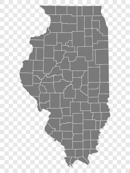 Karte Des Bundesstaates Illinois Auf Transparentem Hintergrund Leere Landkarte Von — Stockvektor