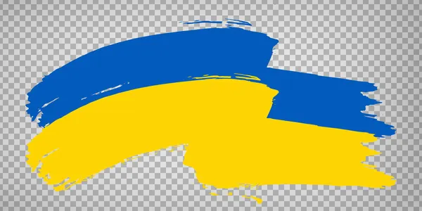 Vlag Oekraïne Penseelstreek Achtergrond Waving Flag Oekraïne Tranparent Backrgound Voor — Stockvector