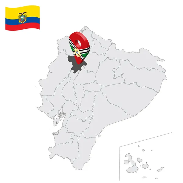 Ubicación Santo Domingo Los Tsachilas Provincia Mapa Ecuador Señal Ubicación — Vector de stock