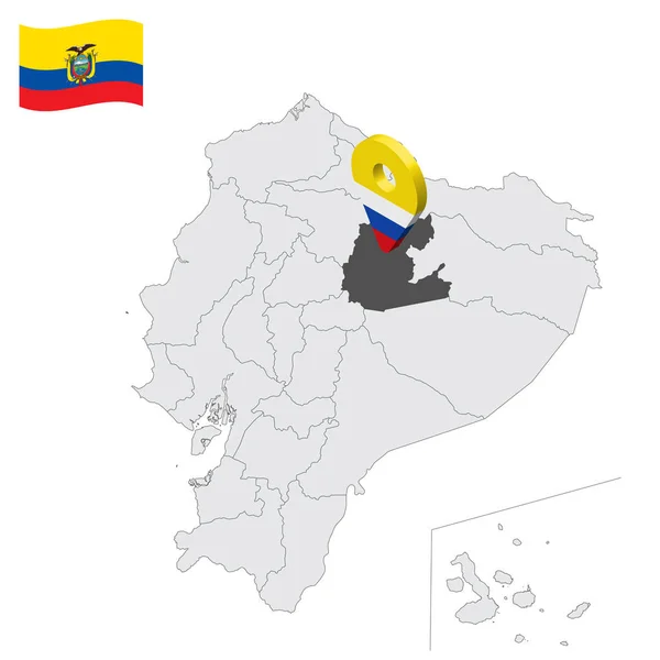 Elhelyezkedés Napo Tartomány Térképen Ecuador Helyzetjelző Hasonló Zászló Napo Minőségi — Stock Vector