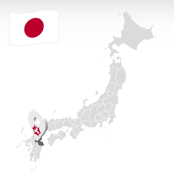 Τοποθεσία Του Νομού Oita Στο Χάρτη Της Ιαπωνίας Oita Στο — Διανυσματικό Αρχείο