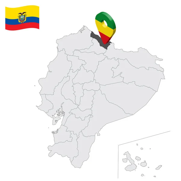 Ubicación Provincia Carchi Mapa Ecuador Signo Ubicación Similar Bandera Carchi — Vector de stock
