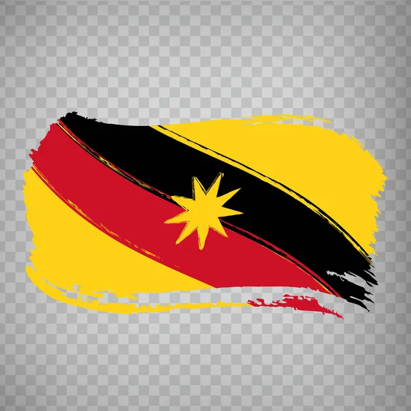 Bendera Serawak Sapuan Kuas Mengayunkan Bendera Negara Bagian Sarawak Pada - Stok Vektor