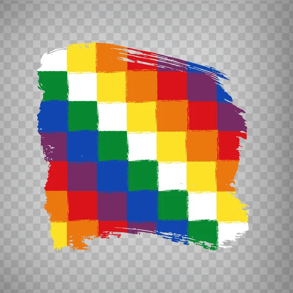 アイマラ族の旗のベクトル ウィファラ 旗ウィファラブラシストローク あなたのウェブサイトのデザイン アプリ Uiのための透明な背景にボリビアのデュアルフラグ Eps10 — ストックベクタ