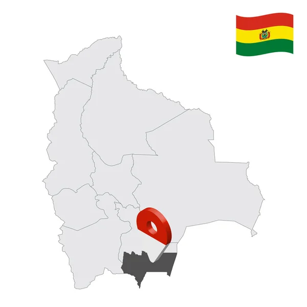 Localização Tarija Departamento Mapa Bolívia Sinal Localização Semelhante Bandeira Tarija — Vetor de Stock