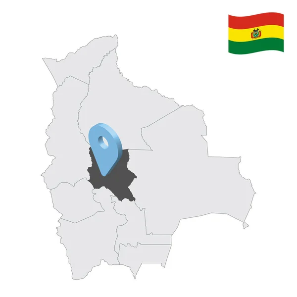 Locatie Cochabamba Departement Kaart Bolivia Locatie Teken Vergelijkbaar Met Vlag — Stockvector