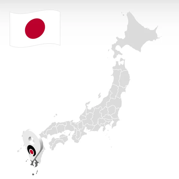 Elhelyezkedése Prefektúra Kagoshima Térképen Japán Kagoshima Helymeghatározó Jel Quality Map — Stock Vector