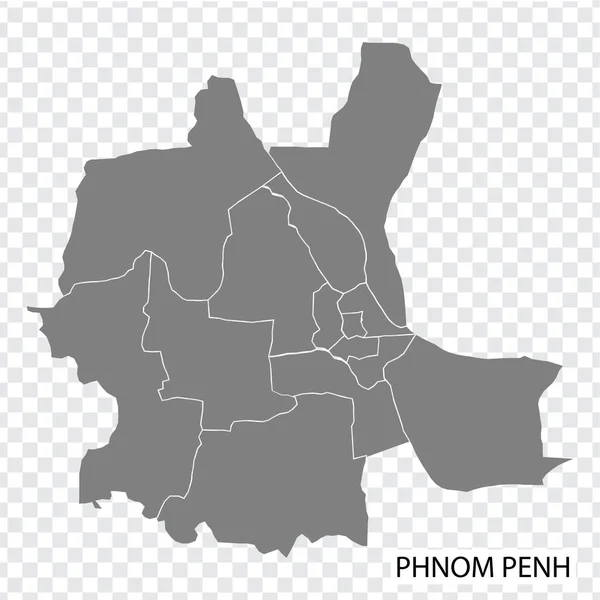 프놈펜의 지도는 캄보디아의 수도이며 지역의 사이트 디자인 Phnom Penh Eps10 — 스톡 벡터
