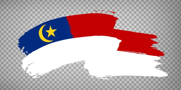 マラッカブラシストロークをフラグします ウェブサイトのデザイン アプリ Uiの透明性のある背景にマラッカ州の旗を振る マレーシア Eps10 — ストックベクタ