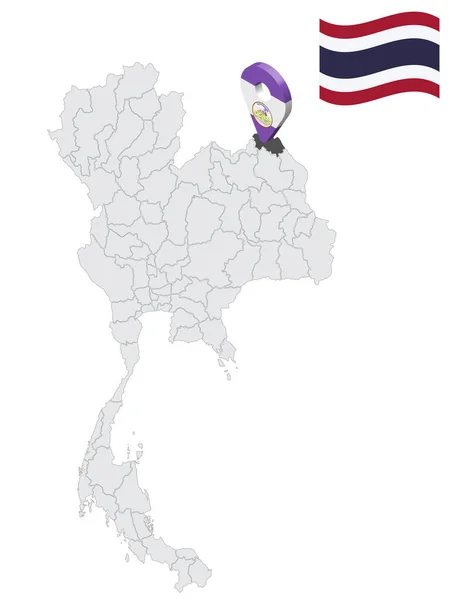 Location Bueng Kan Province Map Thailand Bueng Kan Flag Map — Stock Vector