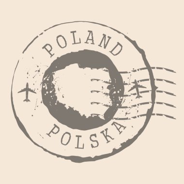 Poland Stamp Postal. Map Silhouette rubber Seal.  Design Retro Travel. Seal of Map Poland grunge  for your web site design, app, UI.  EPS10.