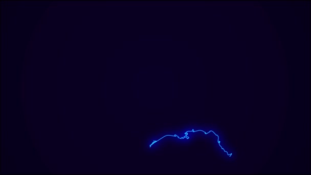 Estados Unidos América Mapa Esboço País Fronteira Azul Escuro Neon — Vídeo de Stock