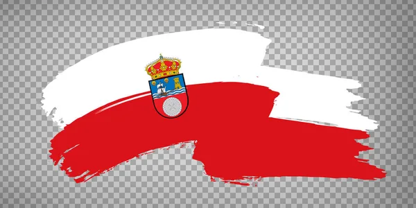 Flagge Kantabriens Von Pinselstrichen Flaggenschwenken Kantabrien Von Spanien Auf Transparentem — Stockvektor