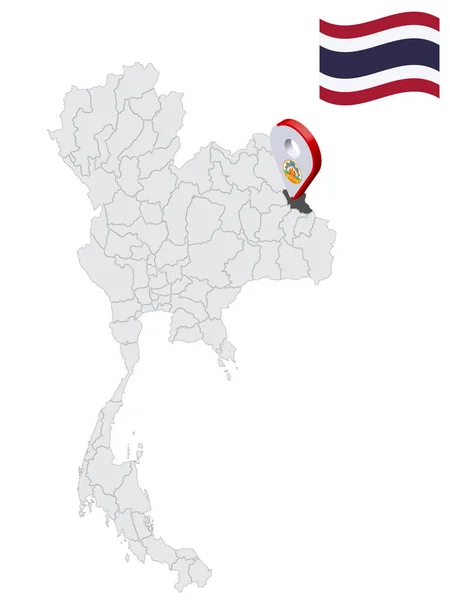 Ubicación Provincia Mukdahan Mapa Tailandia Mukdahan Bandera Mapa Marcador Ubicación — Vector de stock