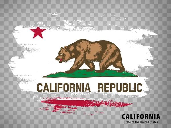 Bandera California Pinceladas Estados Unidos América Marcar California Con Título — Vector de stock