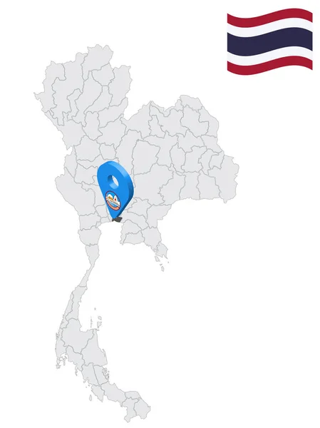 Lokalizacja Prowincja Samut Prakan Mapie Tajlandia Samut Prakan Flaga Mapa — Wektor stockowy