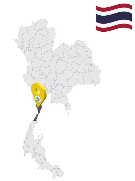 Ubicación Prachuap Khiri Khan Mapa Tailandia Samut Prachuap Khiri Khan — Vector de stock