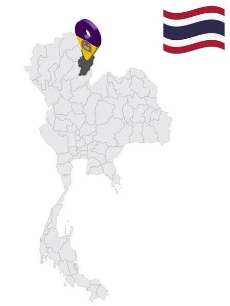 Местонахождение Провинции Нан Карте Таиланд Маркер Местоположения Карты Флага Нань — стоковый вектор