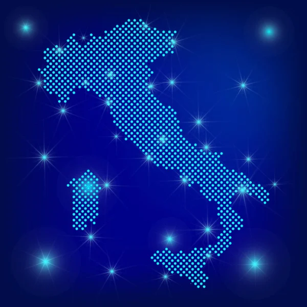 Italia Mapa Azul Mapa Punteado Mapa Dots Italian Republic Con — Vector de stock