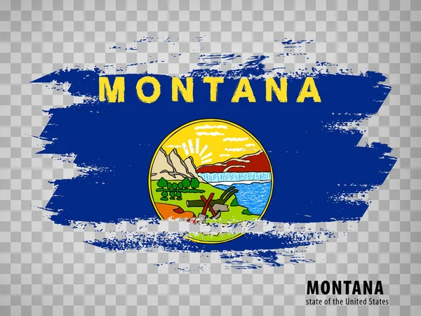Bandiera Del Montana Pennellate Stati Uniti America Bandiera Stato Del — Vettoriale Stock