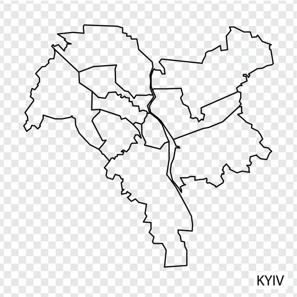 High Quality Map Kyiv Capital Ukraine Borders Regions Map Kyiv — Stock Vector